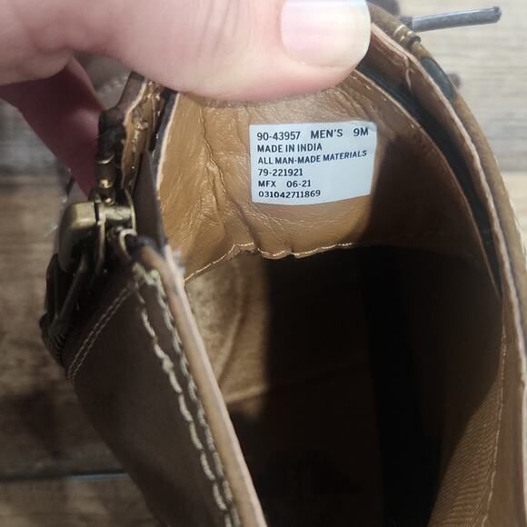 Dockers Mens Rawls Block Heel Lace Up Logger Boots Dark Tan 9M - Picture 9 of 9